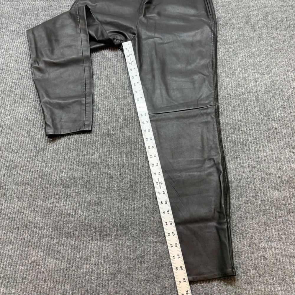 Black Vegan Leather Pants 12‎ Ankle Zip Moto Streetwear Chic Fitted  Free People