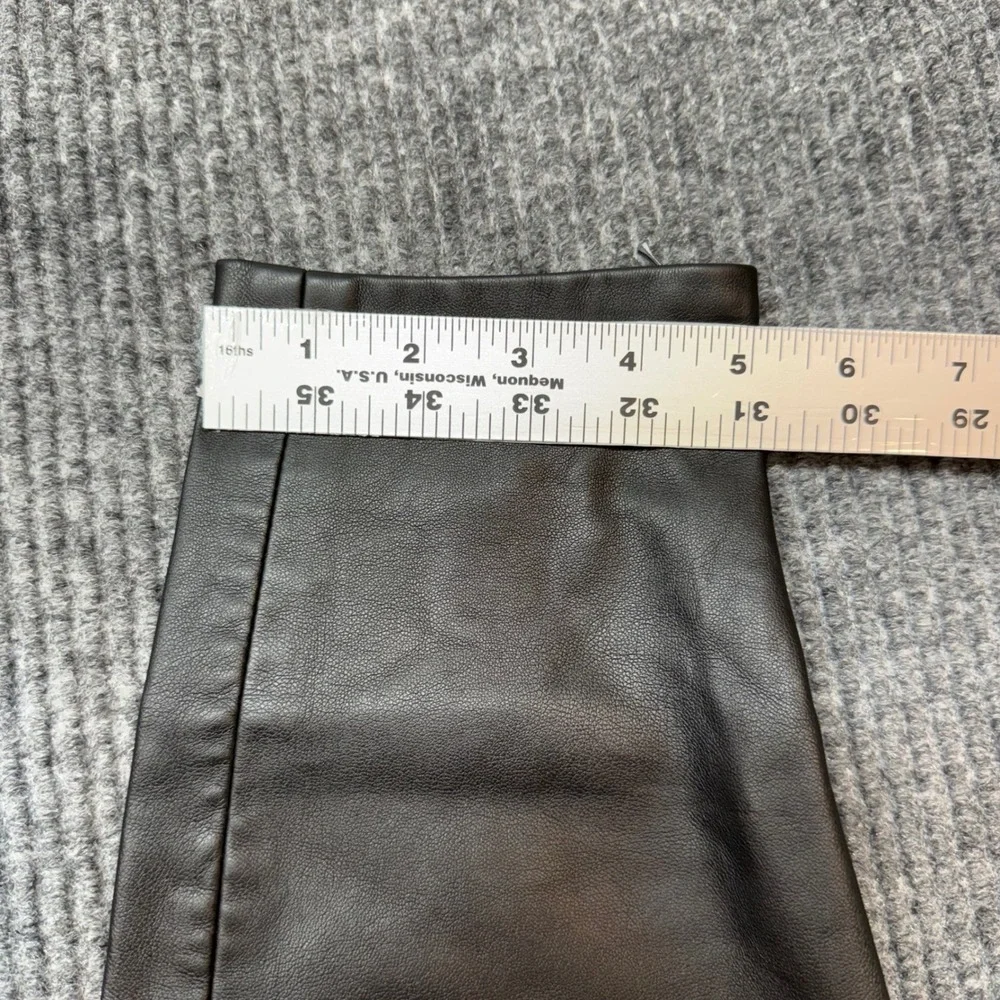 Black Vegan Leather Pants 12‎ Ankle Zip Moto Streetwear Chic Fitted  Free People