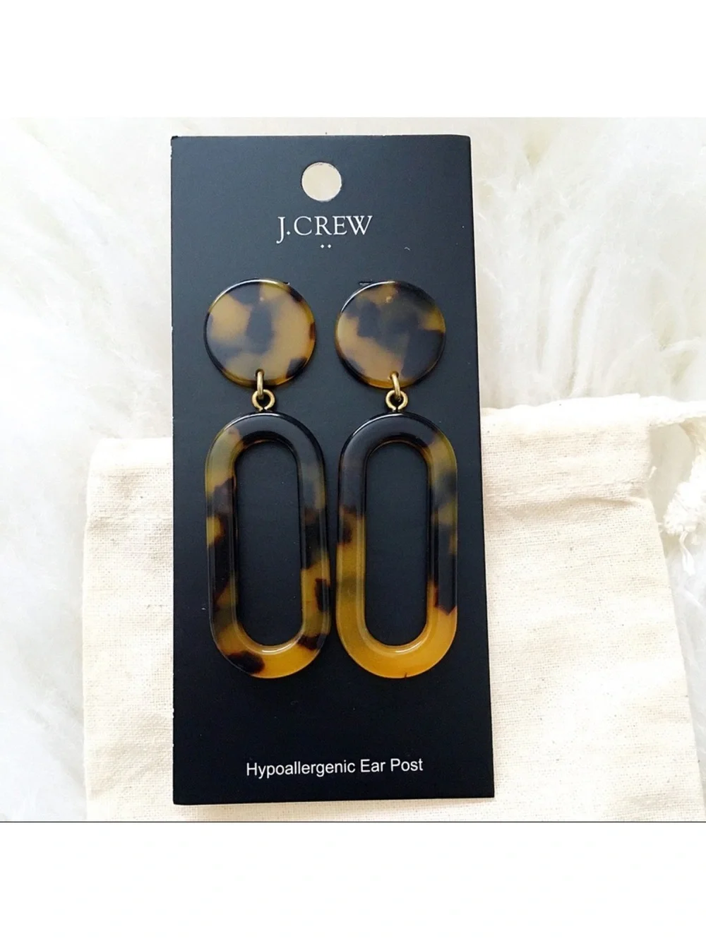 J. Crew Tortoiseshell Dangle Earrings - Brown & Black