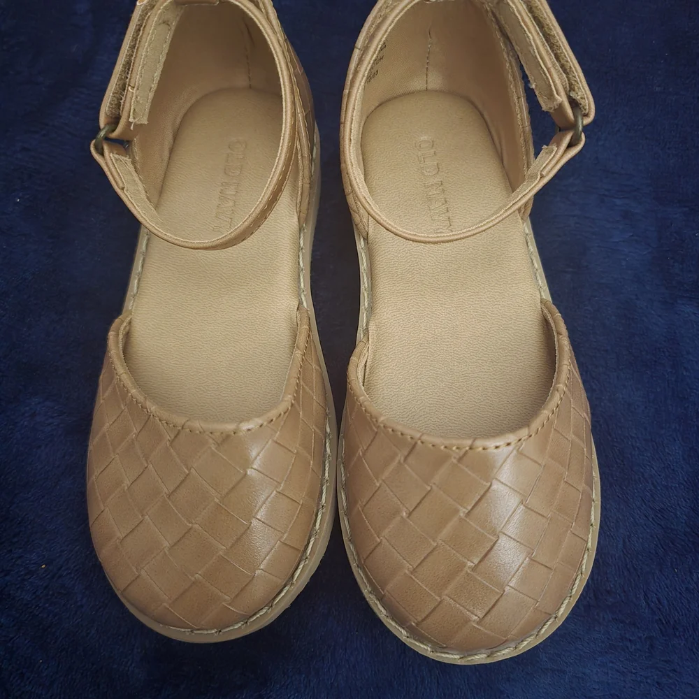 Old Navy Tan Woven Mary Jane Shoes for Kids
