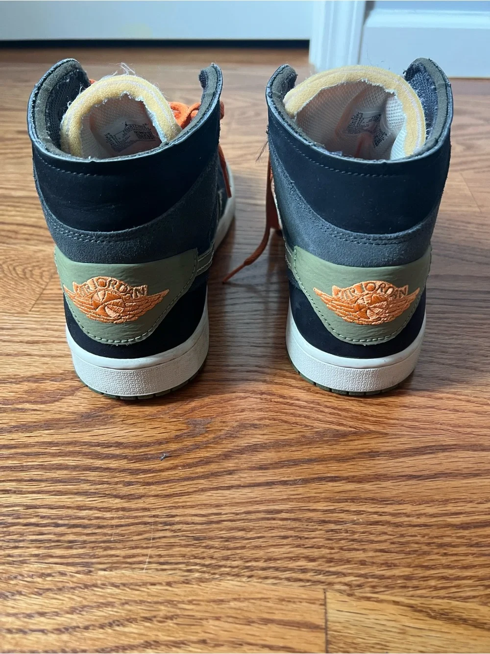 Jordan Black Sneakers with Orange Laces