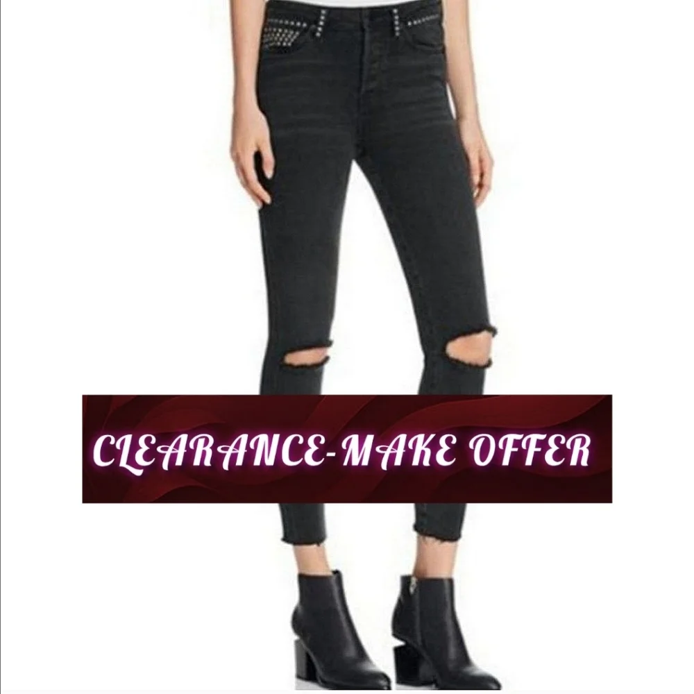NWOT Free People Studded Ankle Skinny Jeans size 28