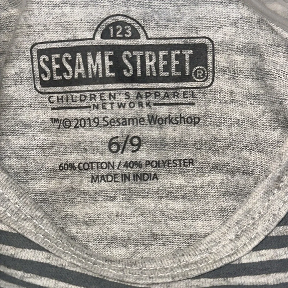 Sesame Street Baby Boy 3 Piece Set Elmo Cookie Monster Gray Navy Blue 6-9 Months