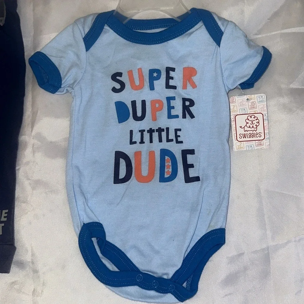 Sesame Street Baby Boy 3 Piece Set Elmo Cookie Monster Gray Navy Blue 6-9 Months