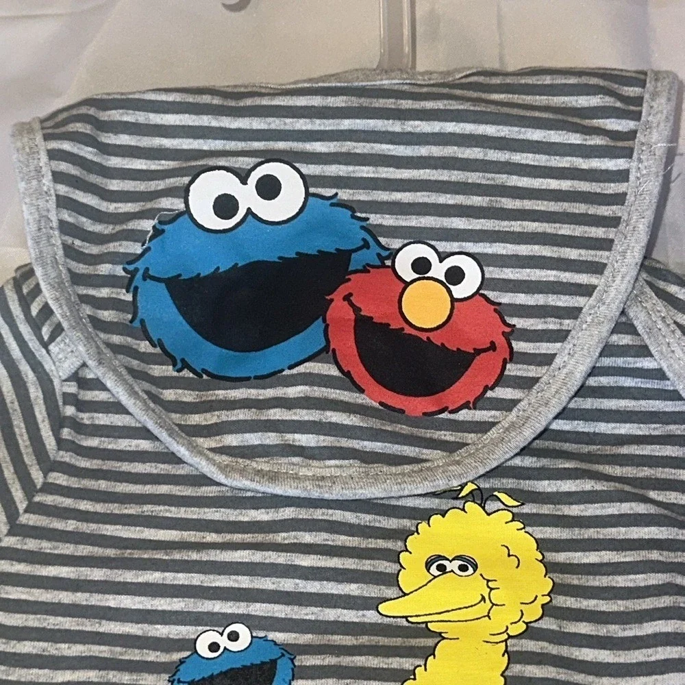 Sesame Street Baby Boy 3 Piece Set Elmo Cookie Monster Gray Navy Blue 6-9 Months