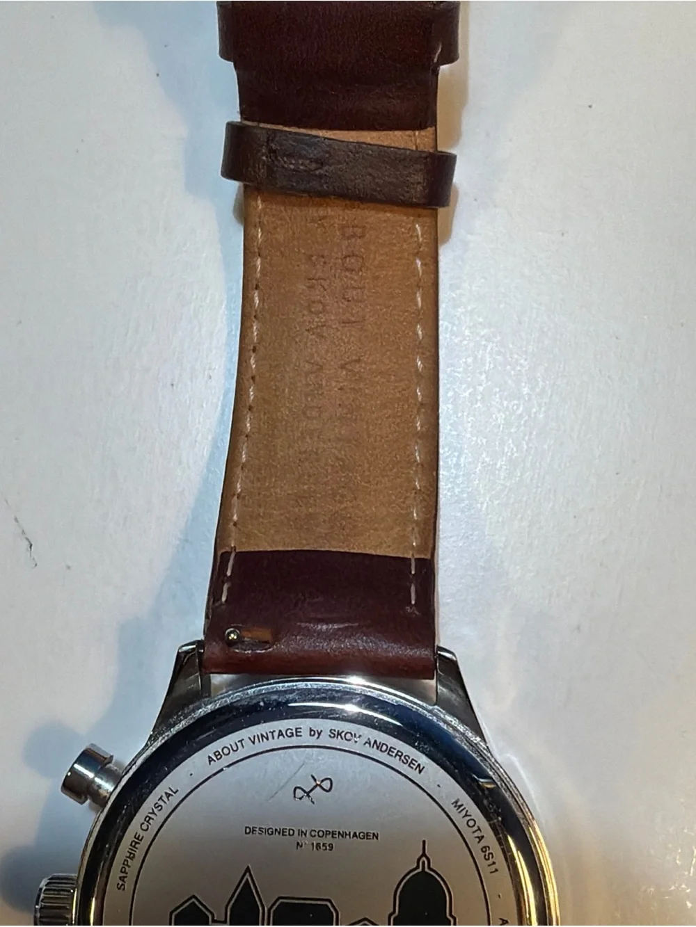 AV86 About Vintage 1815 Chronograph Skov Anderson Men’s Watch Stainless Leather