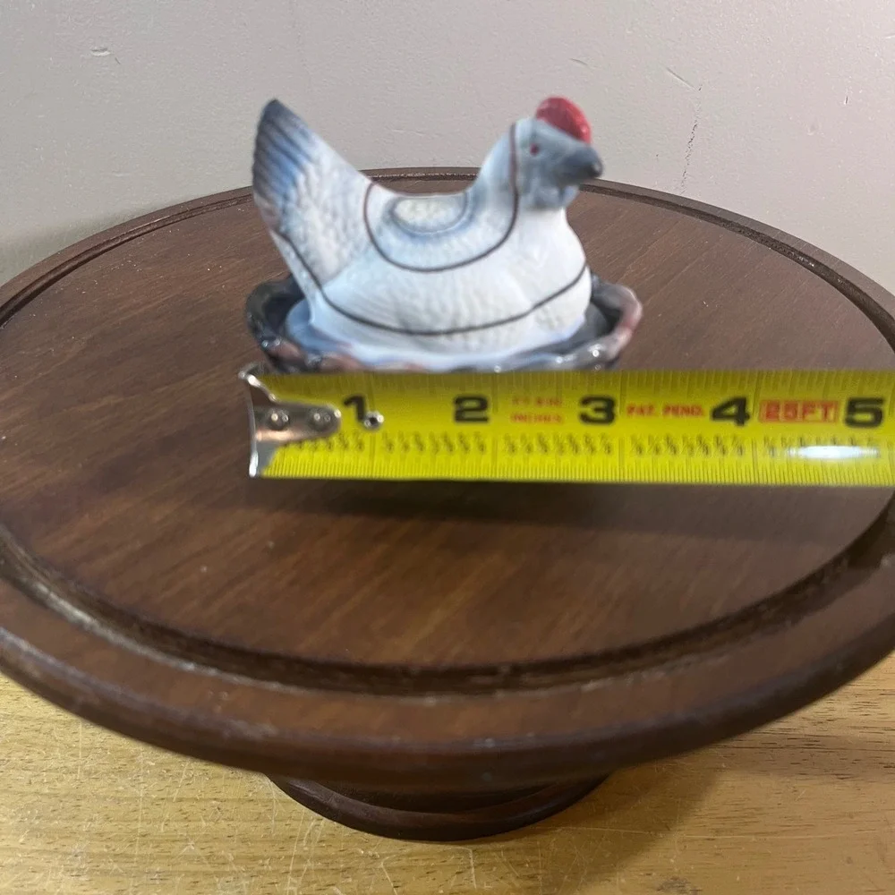 Vtg Rosso Glass Amethyst Slag Mini Hen on Nest Figurine Purple Blue White
