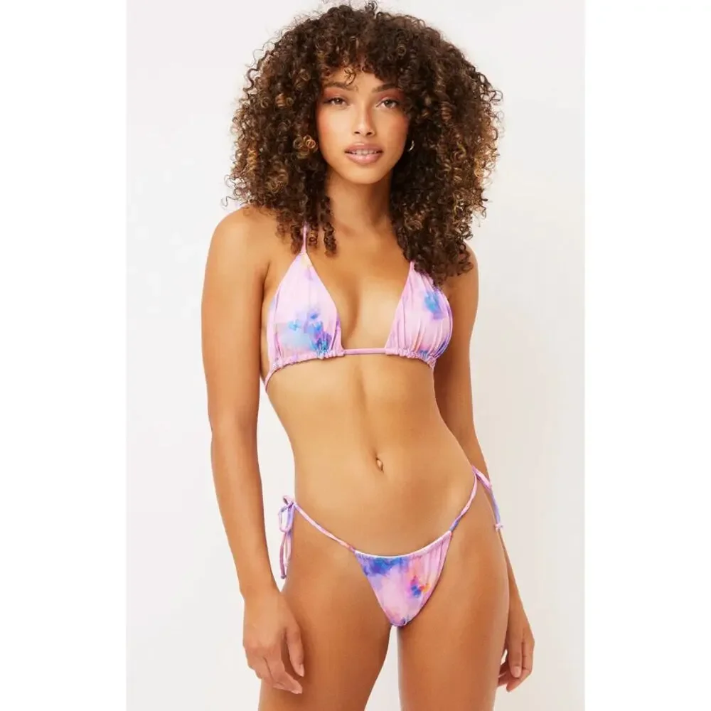 Frankie's Bikinis tia watercolor floral triangle bikini top