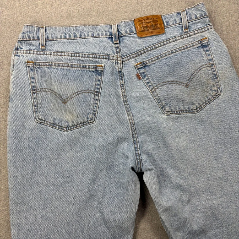 Vintage 90s Levis 545 Jeans Mens 38x30 (Actual) Light Wash Loose Straight FLAW‎