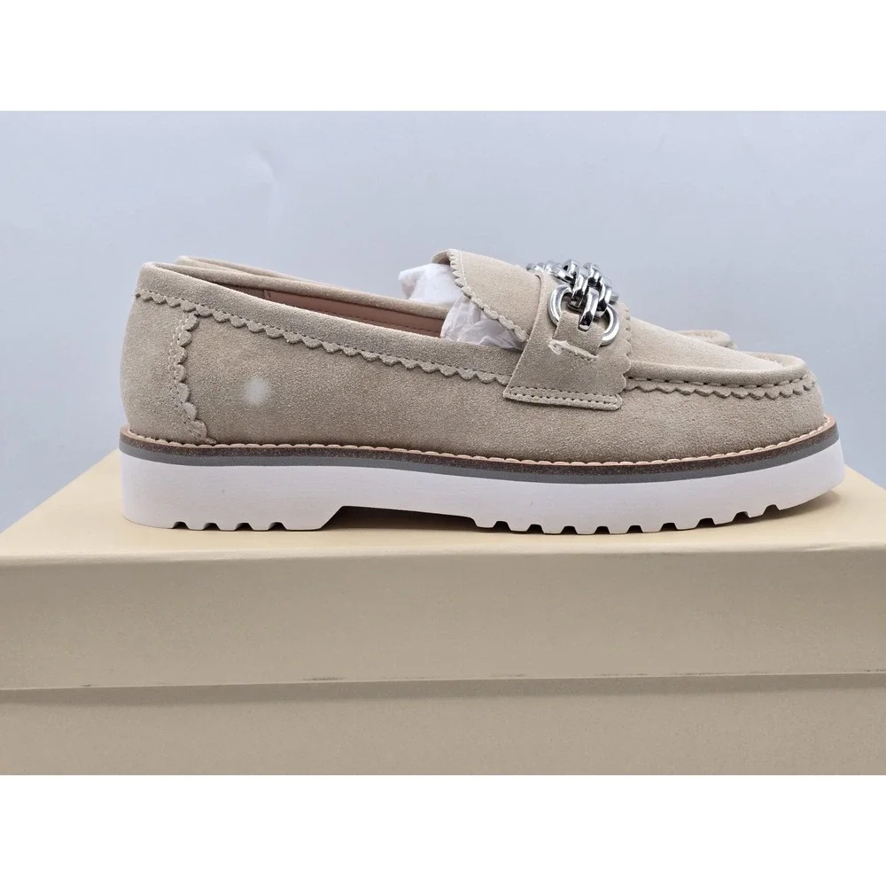 NYDJ Women's Owens Boucle Loafer - Cashmere Suede Gray Size‎ 6 M - New In Box