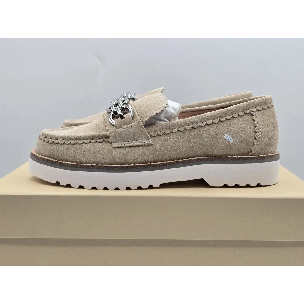 NYDJ Women's Owens Boucle Loafer - Cashmere Suede Gray Size‎ 6 M - New In Box