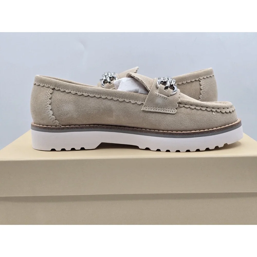 NYDJ Women's Owens Boucle Loafer - Cashmere Suede Gray Size‎ 6 M - New In Box