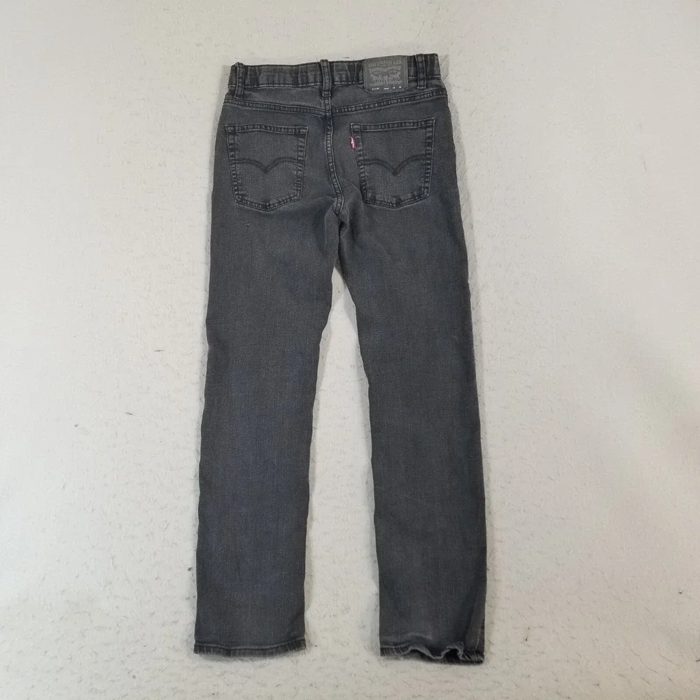 Levi's 511 jeans youth size 16 28 x 30 skinny straight black stretch denim pants