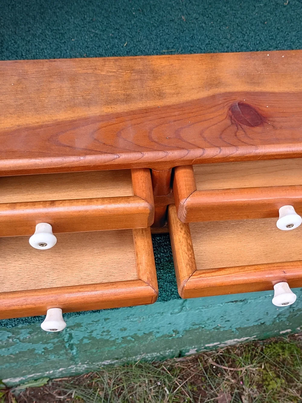1960s Mid-Century Dresser Top Storage Box 4 Drawer 18