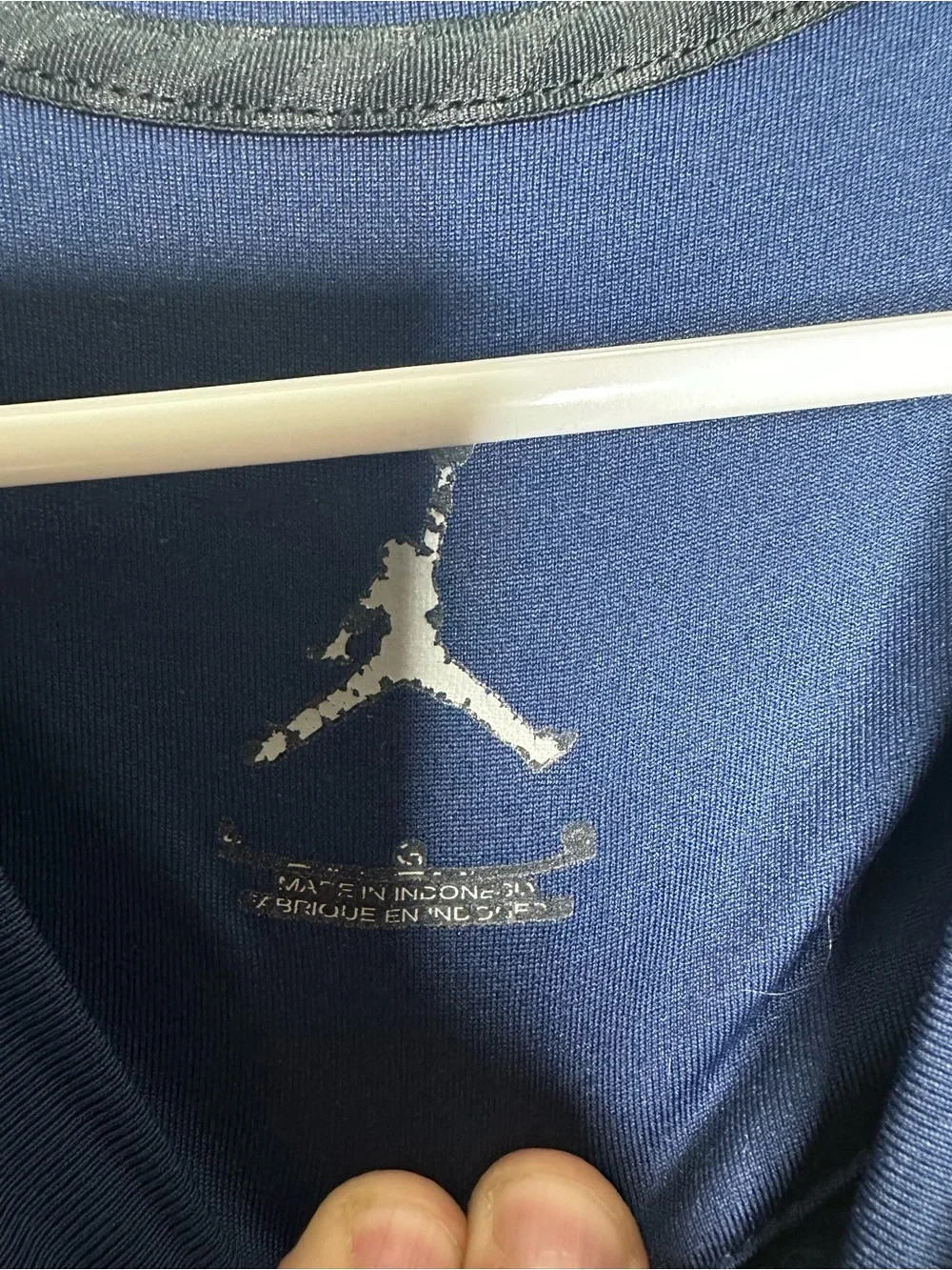 Nike Jordan x Michigan Wolverines Team Issued Long Sleeve Performance Shirt Nav