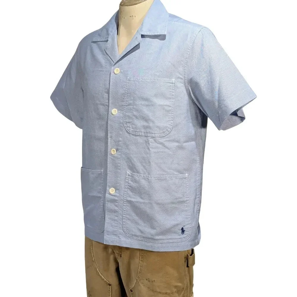 Polo Ralph Lauren Oxford Short Sleeve Overshirt Button Down Shirt Sz M NWT $125
