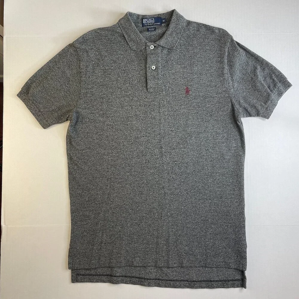 Polo Ralph Lauren Shirt Men's Medium Charcoal Gray Heathered 100% Cotton