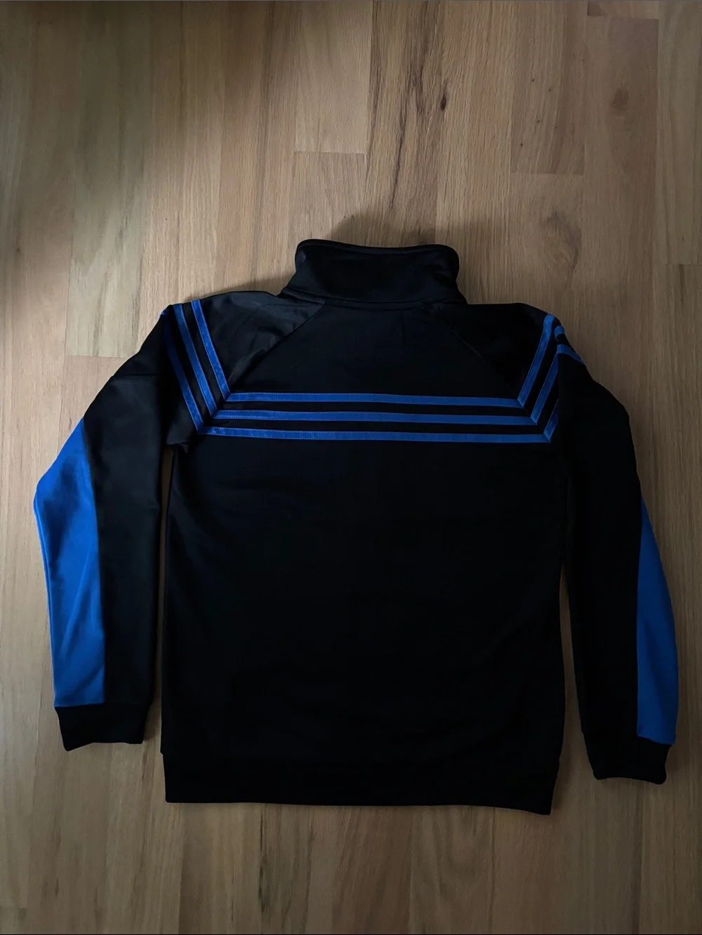 adidas Black and Blue Kids Full-Zip Track Jacket