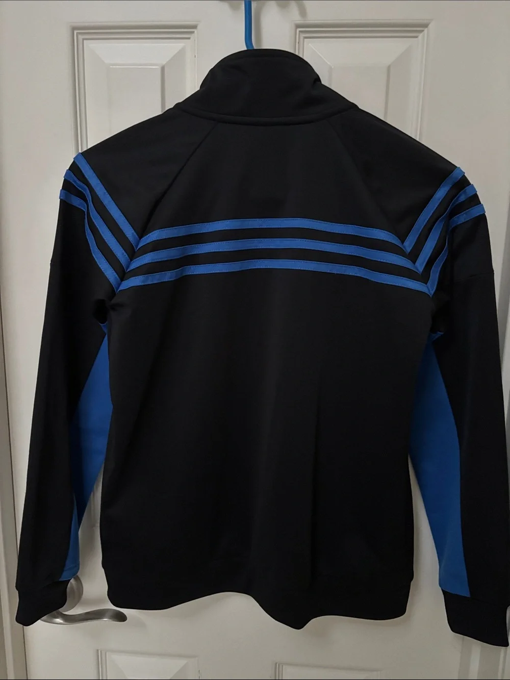 adidas Black and Blue Kids Full-Zip Track Jacket
