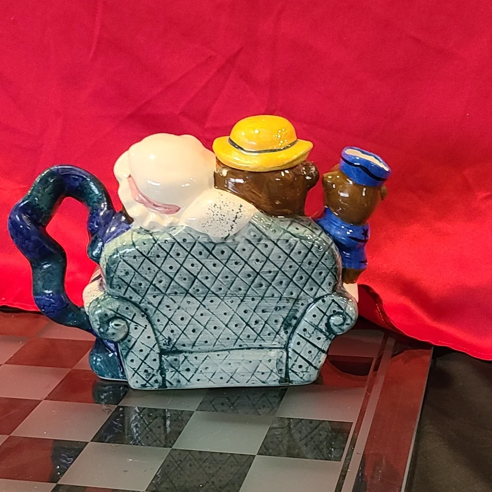 Glazed Ceramic Three Bears Teapot