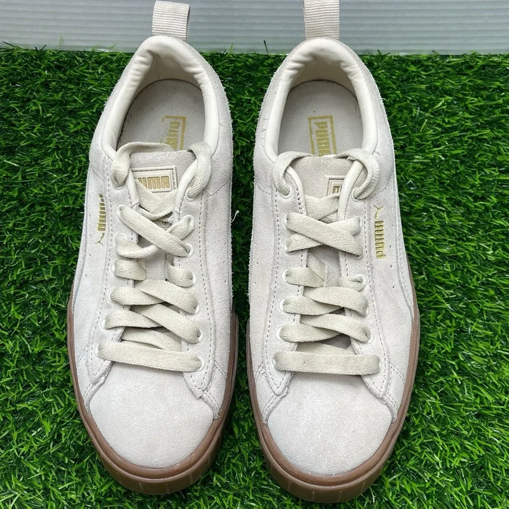 Puma Mayze Alpine Snow Cream Brushed Suede Platform Sneaker‎ Size 7.5 Athleisure