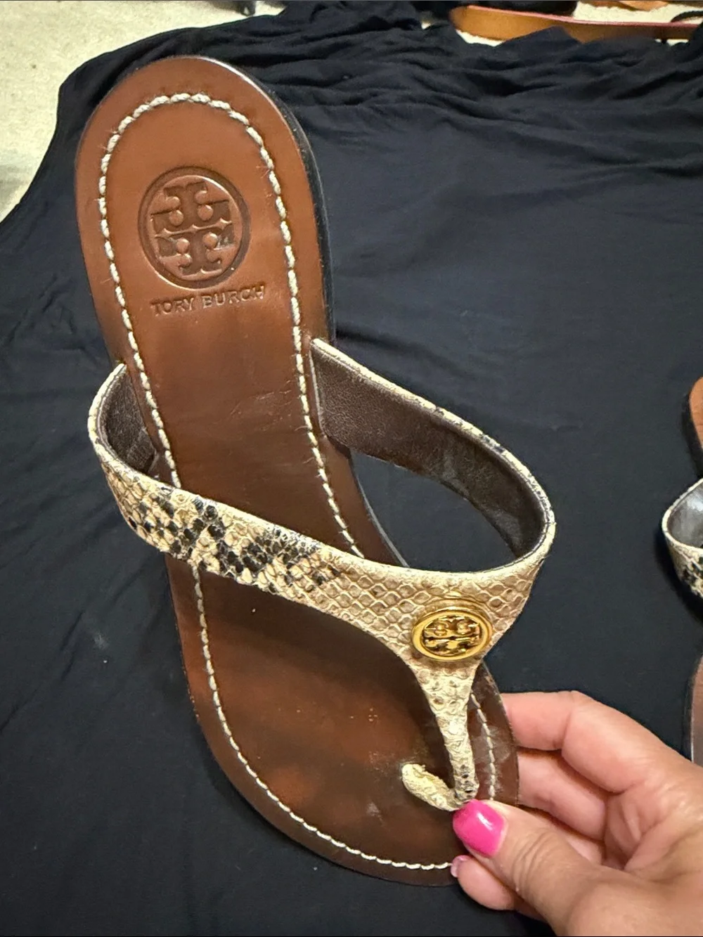 Tory Burch leather thong