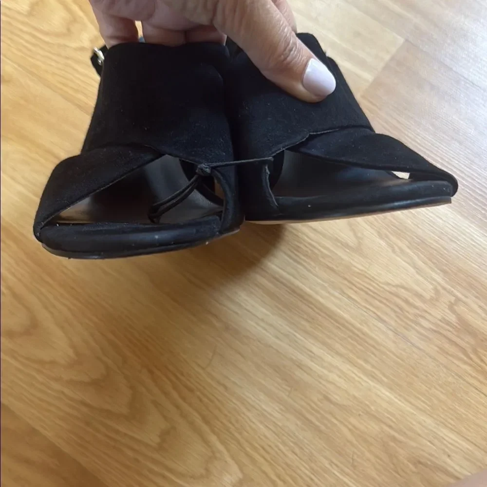 Rebecca Minkoff Heels Sandals Black Suede Slingback Aaiden Size 8