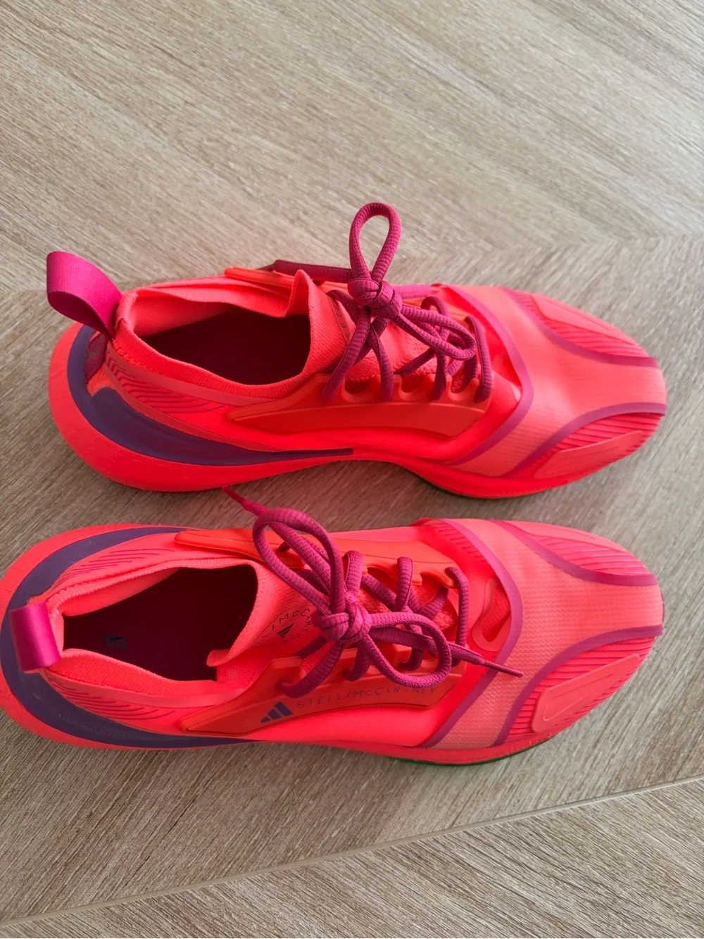 Adidas by Stella McCartney Neon Pink and Purple Ultraboost Sneakers