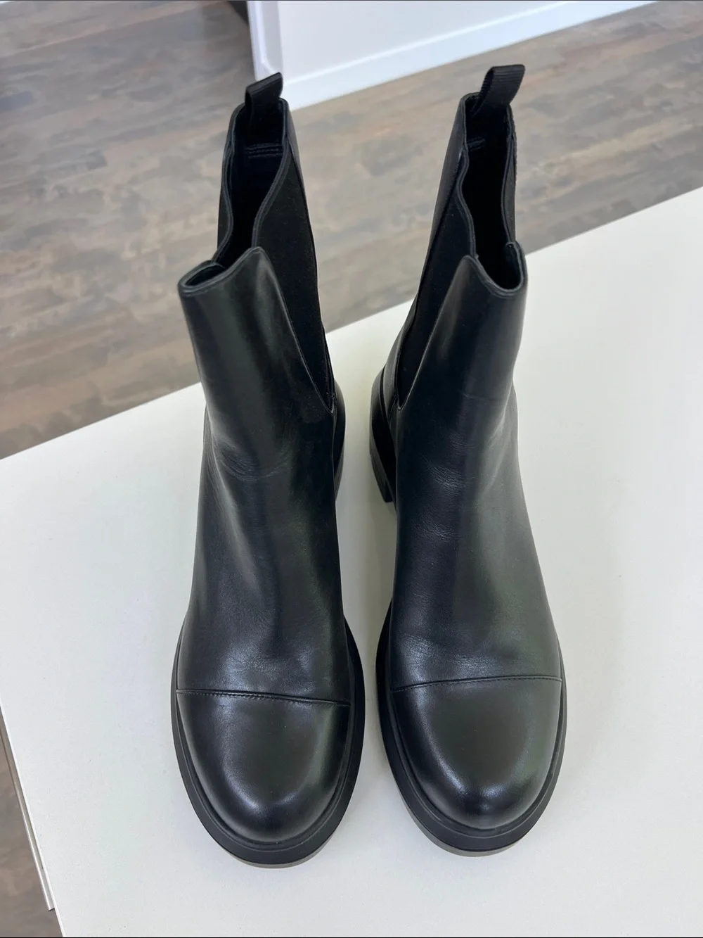 Stuart Weitzman black leather norah combat booties ankle boots size 10C