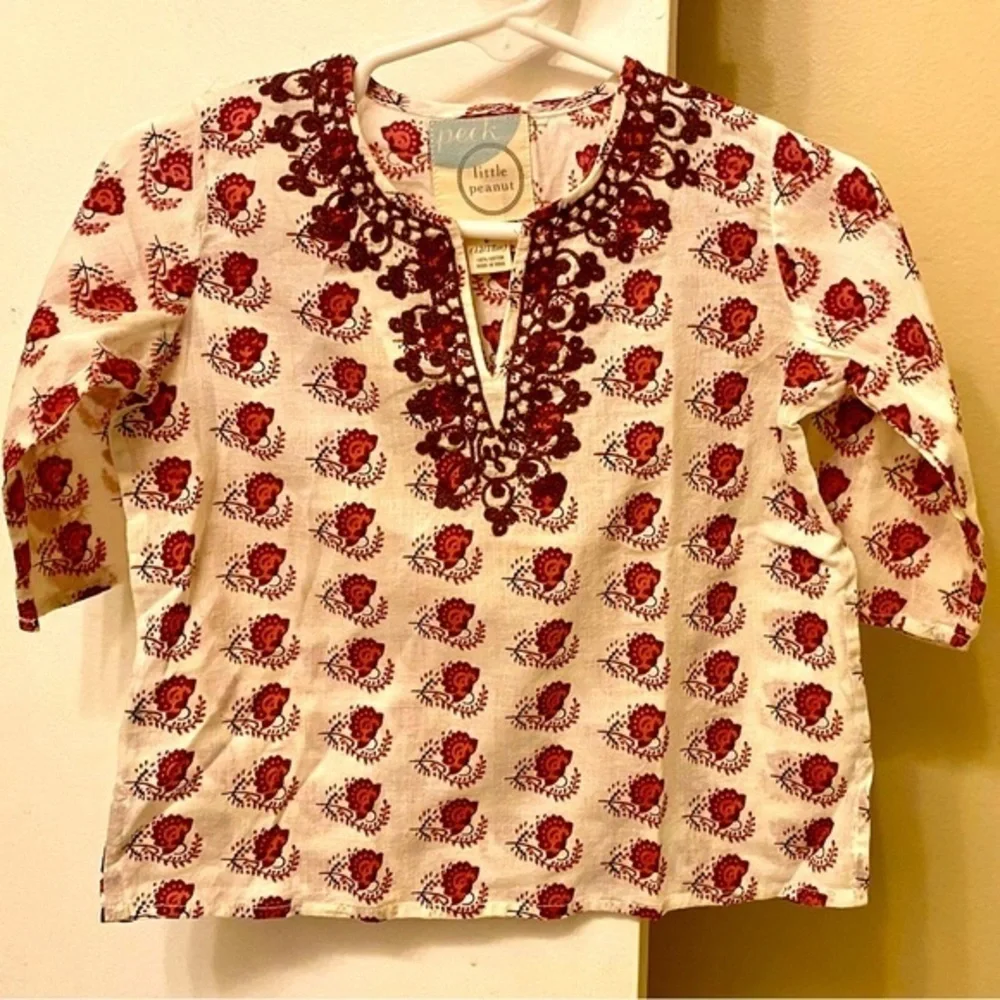 Peek Little Peanut Cotton Floral Top 12-18M