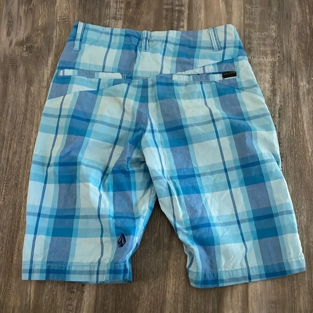 Volcom blue plaid