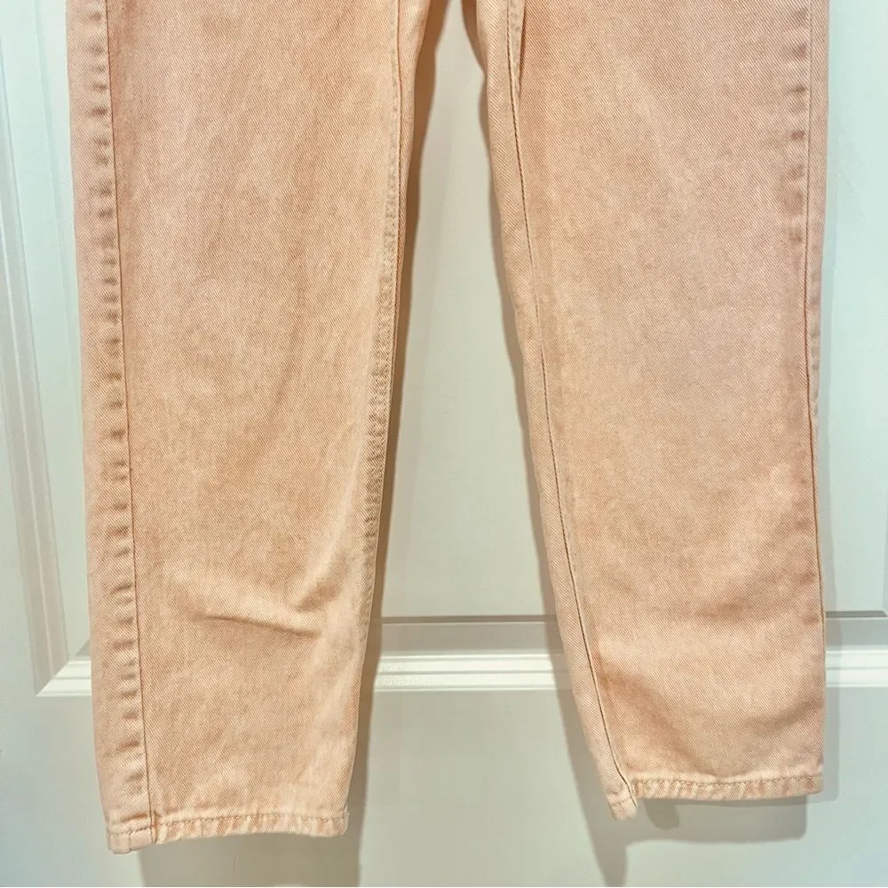 H&M Girl’s Relaxed Fit Elastic Waist Pull-on Jeans Pink Acid Washed Size 10