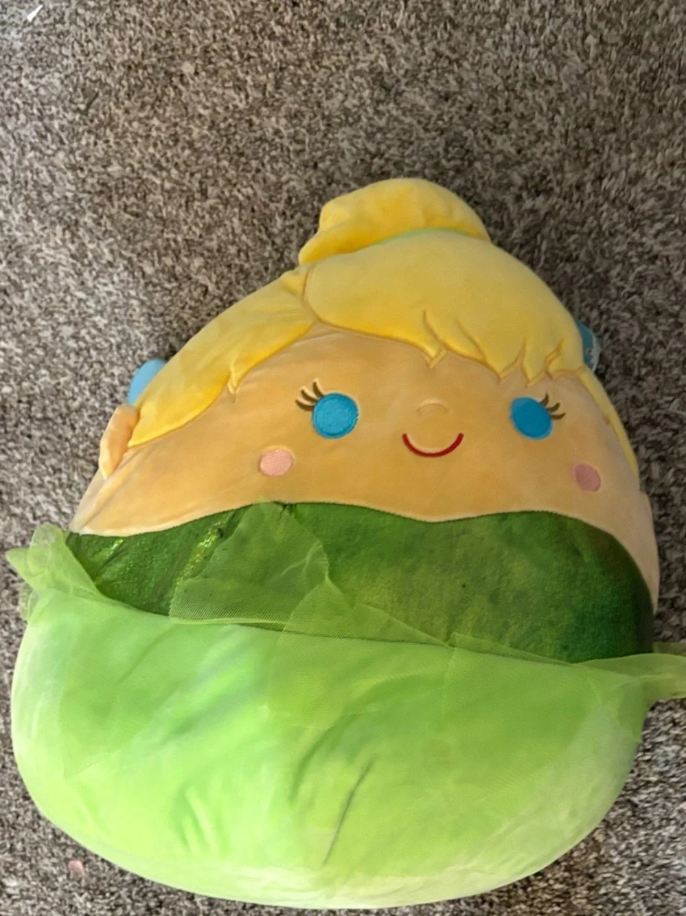 Disney Tinkerbell Plush Pillow in Yellow and Green
