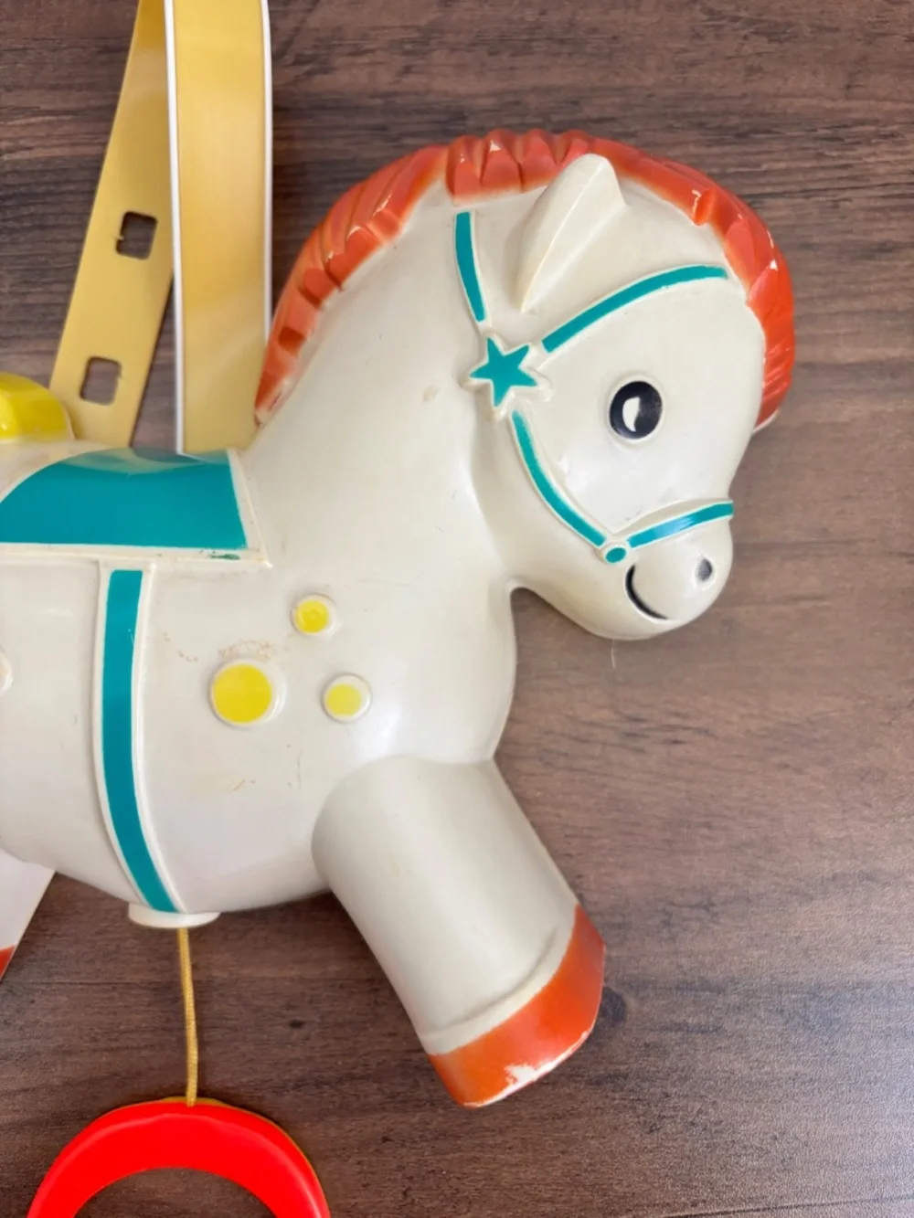 VINTAGE 1968 Fisher Price Pony Music Box Musical Pull String Crib Baby Toy #190