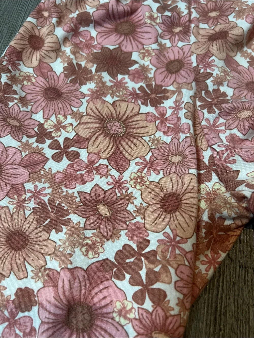 Girls' Floral Pink Button-Front Pajama Set with Scrunchie- Size 2T