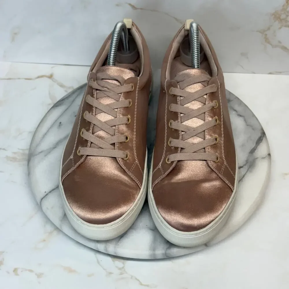 J/Slides Amberr Sneakers Pink Blush‎ Satin Leather Lined Woman's 10 Casual