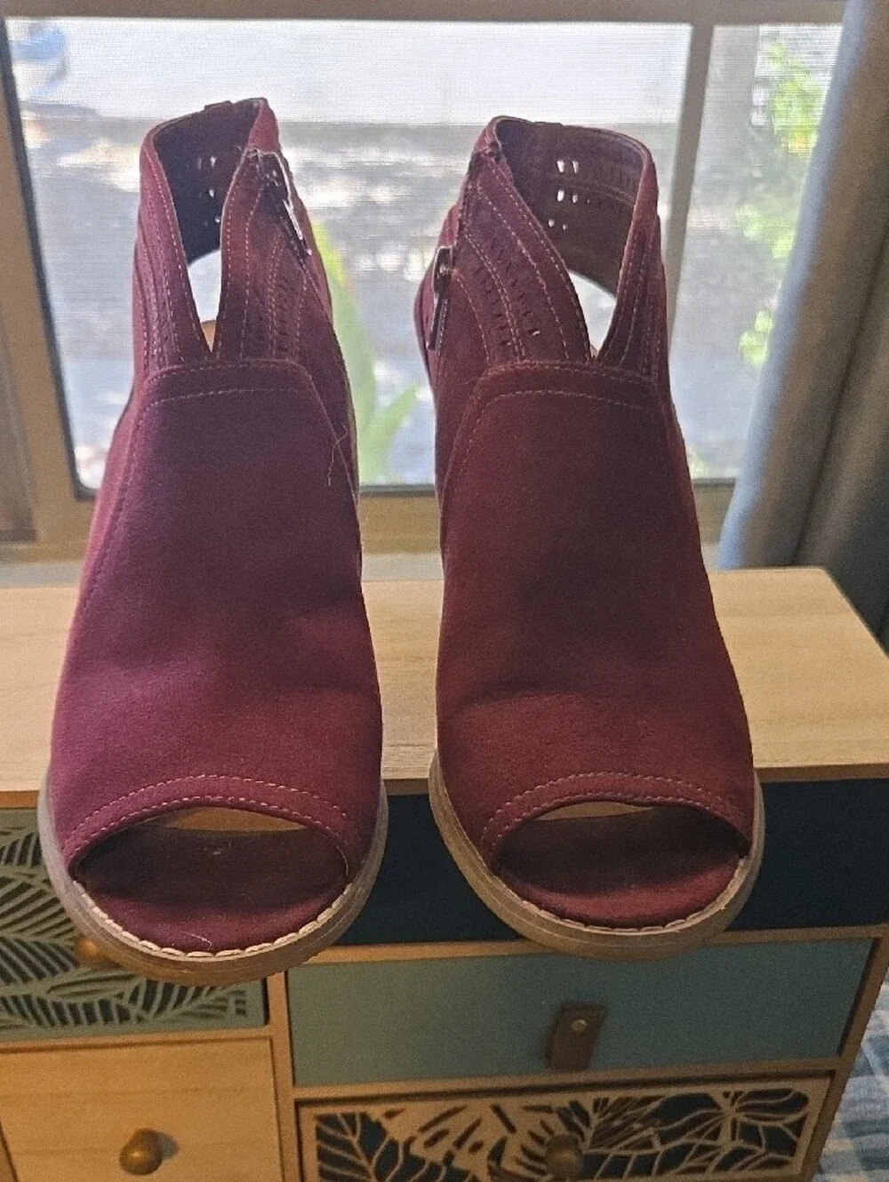 Sonoma burgundy suede