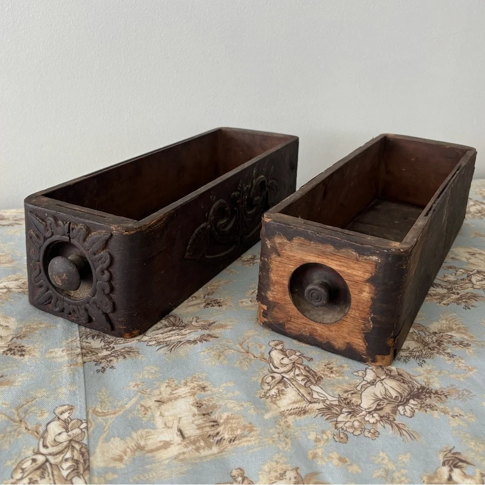 Vintage Wood Drawer Box Set Handcrafted Antique Primitive Farmhouse Cottage Core