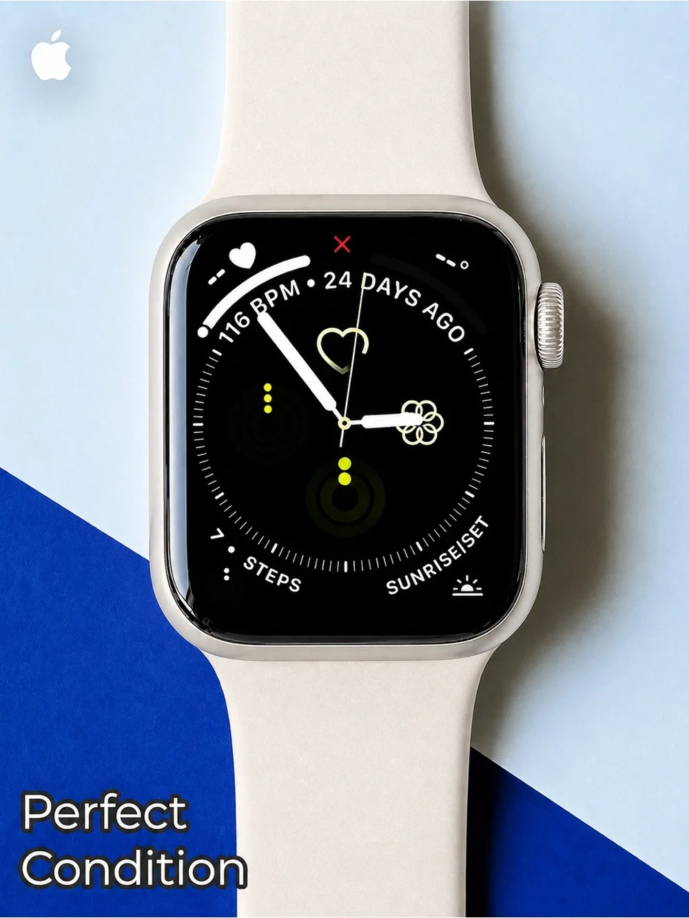 Like New Apple Watch Series 7 – 41mm Starlight Finish - Box, Charger, Bands