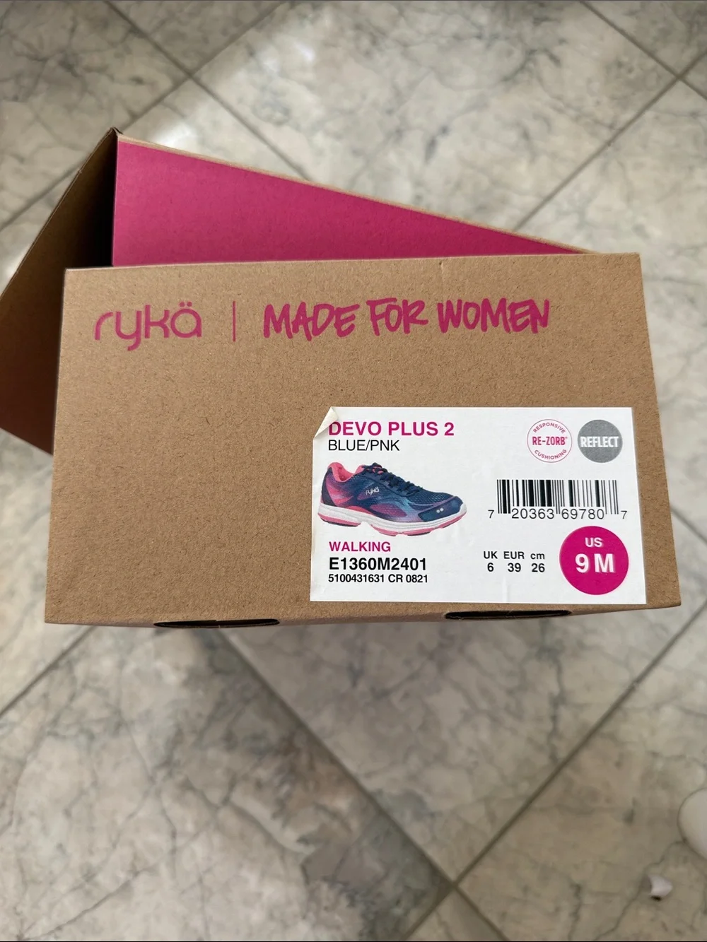Ryka Devo Plus 2 Women's Walking Shoes NIB Navy/Pink Size 9M