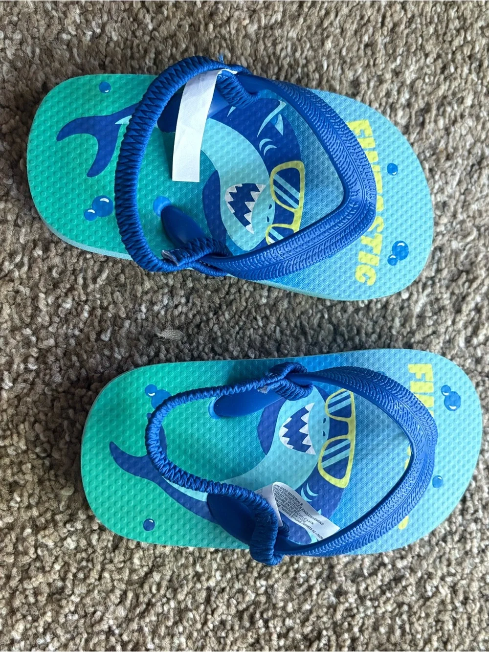 Blue Shark Graphic Kids Flip Flops - Unbranded