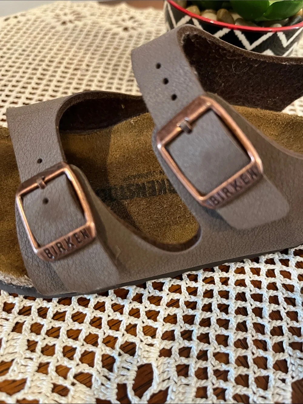 Birkenstock Kids’ Roma Adjustable Buckle Slingback Sandals EU 28 Mocha