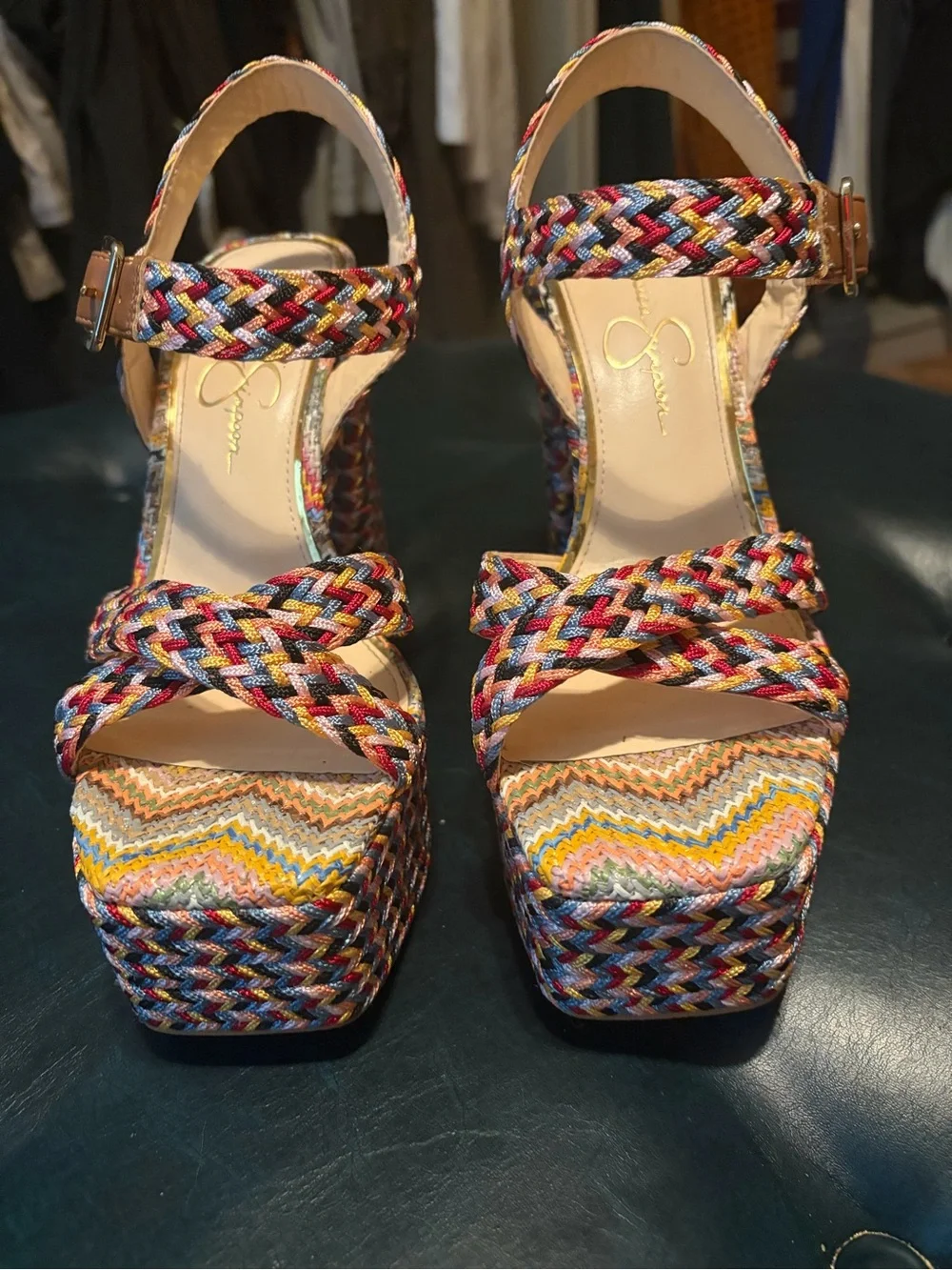 Jessica Simpson Multicolor Braided Platform Heel