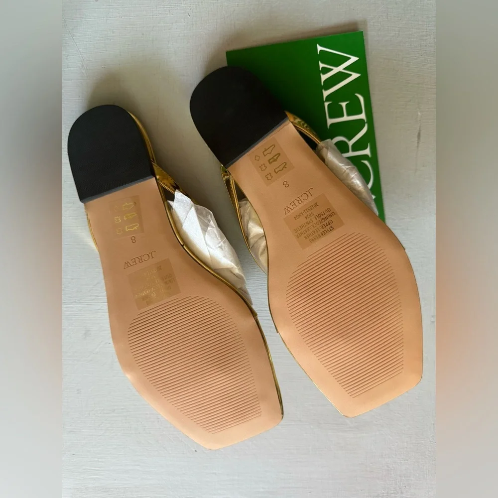 NWT JCREW Capri thong sandals in metallic leather