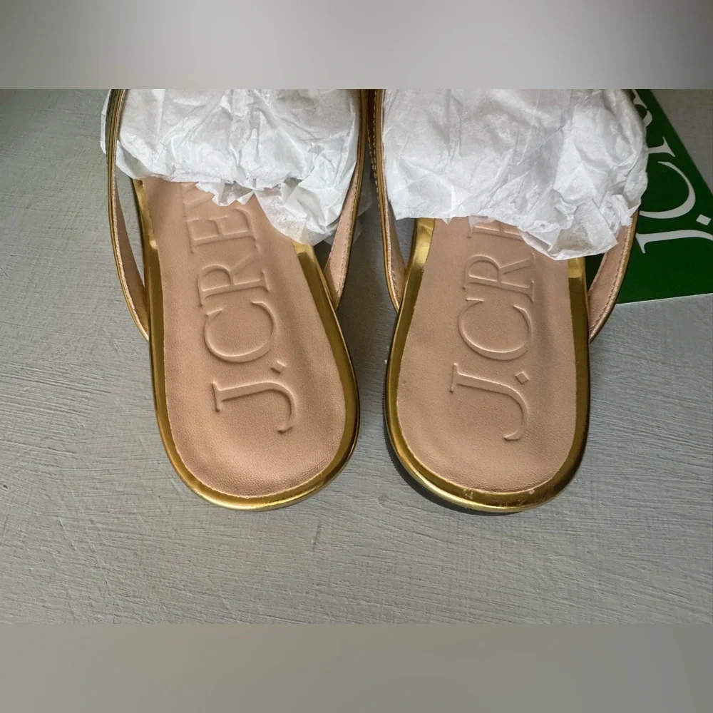 NWT JCREW Capri thong sandals in metallic leather