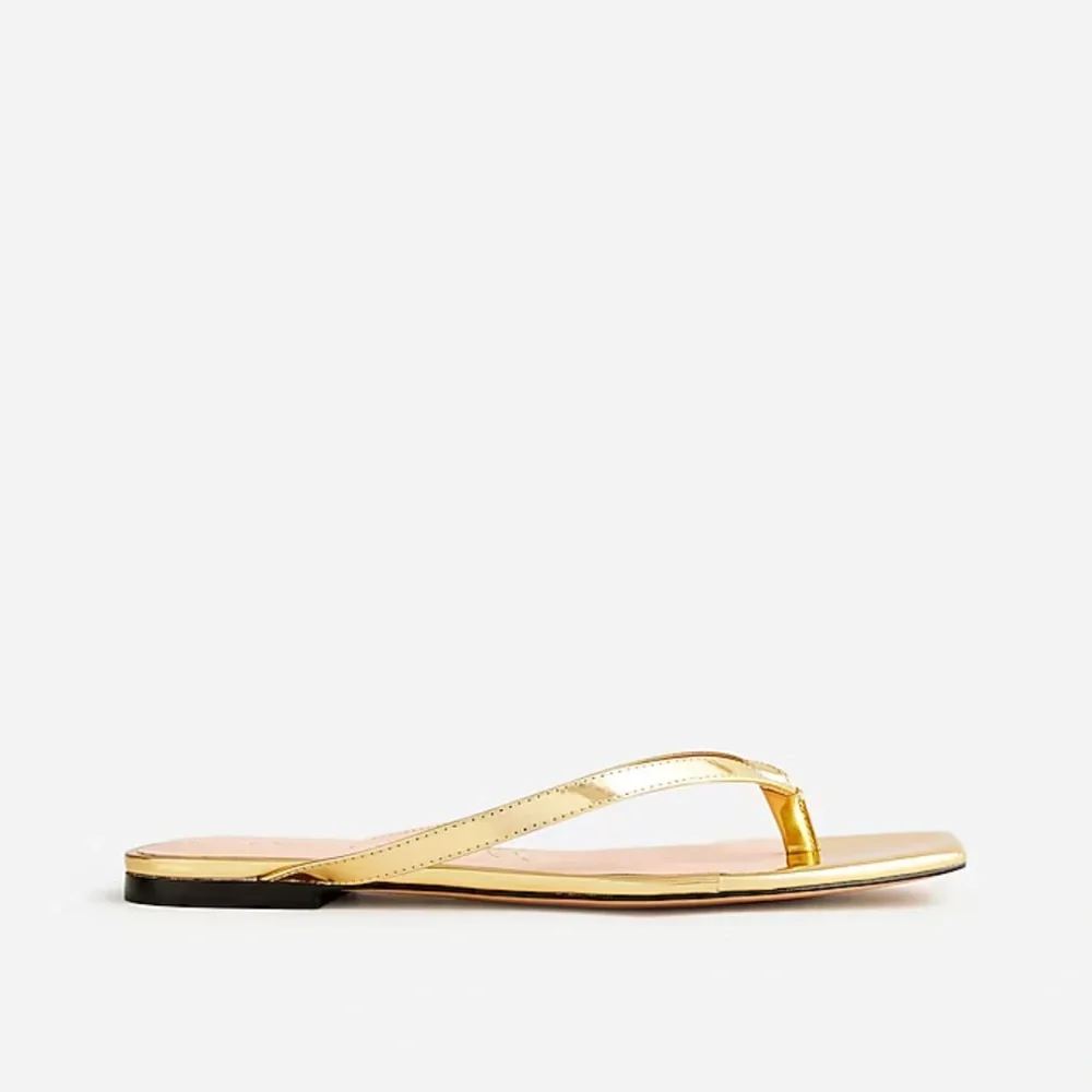 NWT JCREW Capri thong sandals in metallic leather
