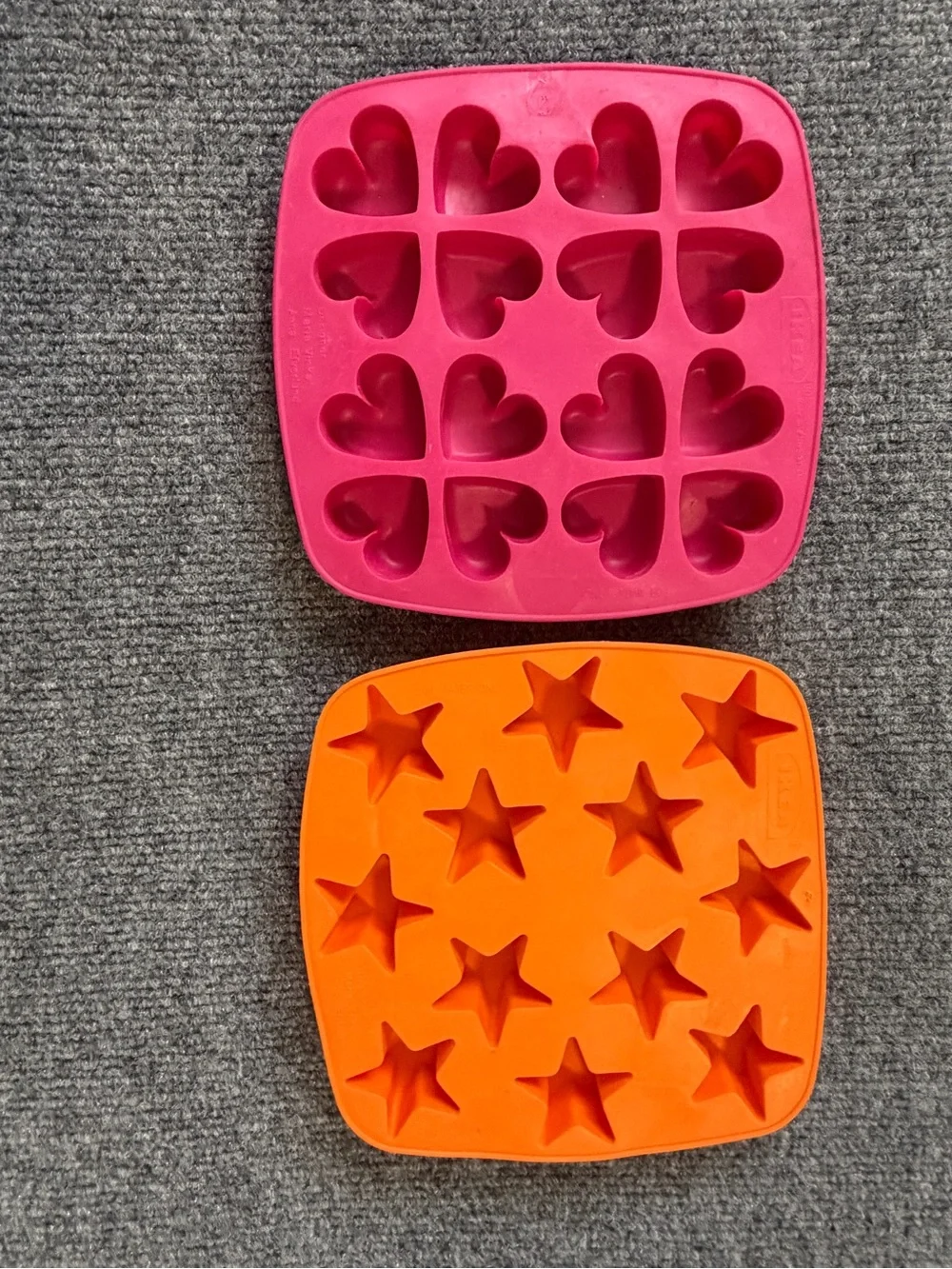IKEA Pink Heart & Orange Star Silicone Molds