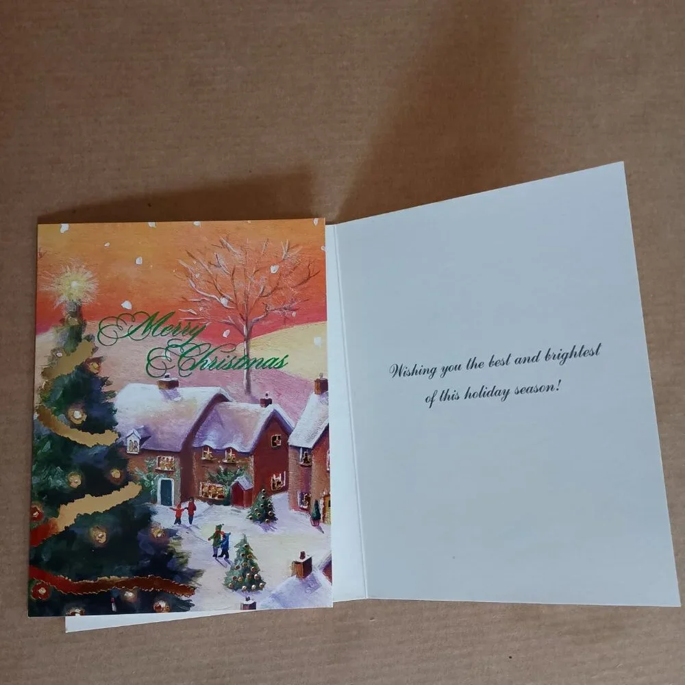 unused vintage Christmas cards, 2 varieties, 16 cards total with envelopes