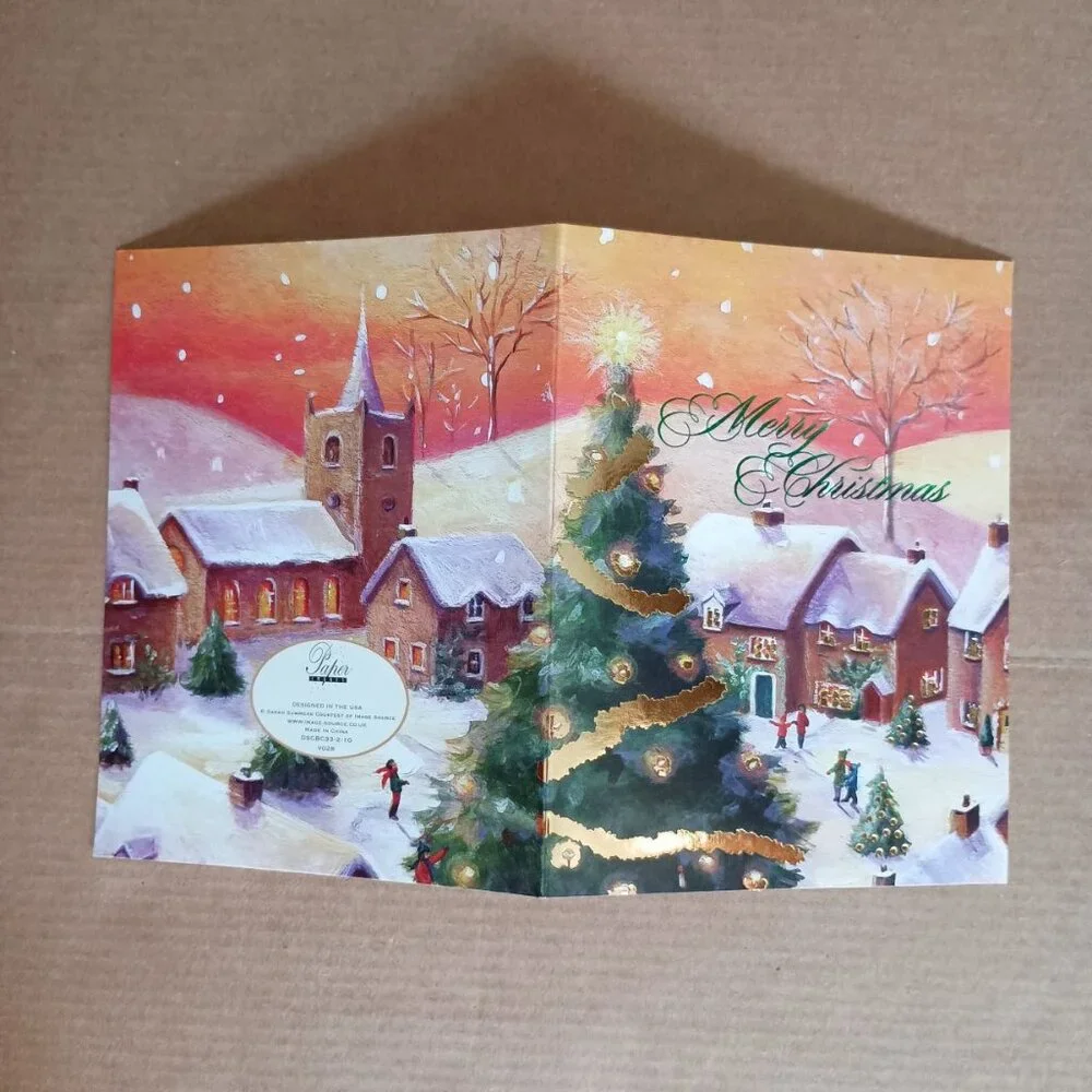 unused vintage Christmas cards, 2 varieties, 16 cards total with envelopes