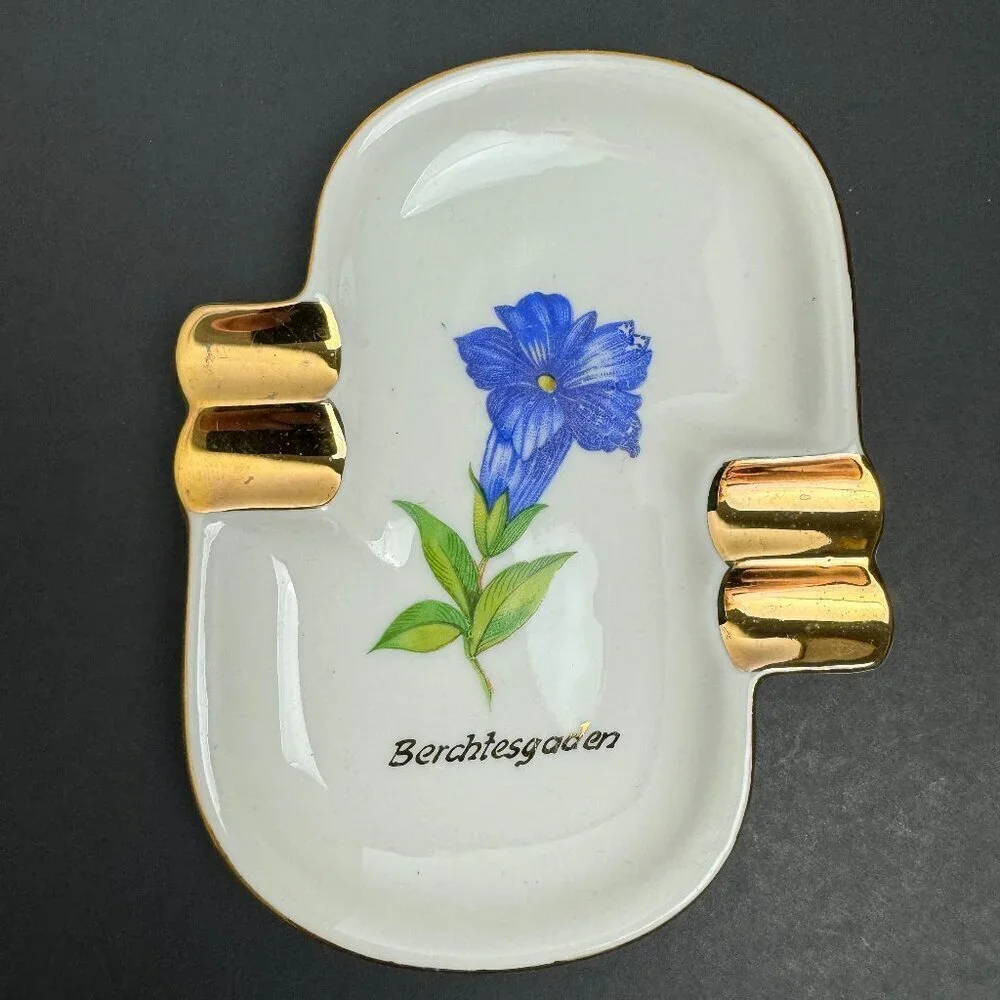 Women's Lady Porcelain Ashtray Vintage Germany Bavaria